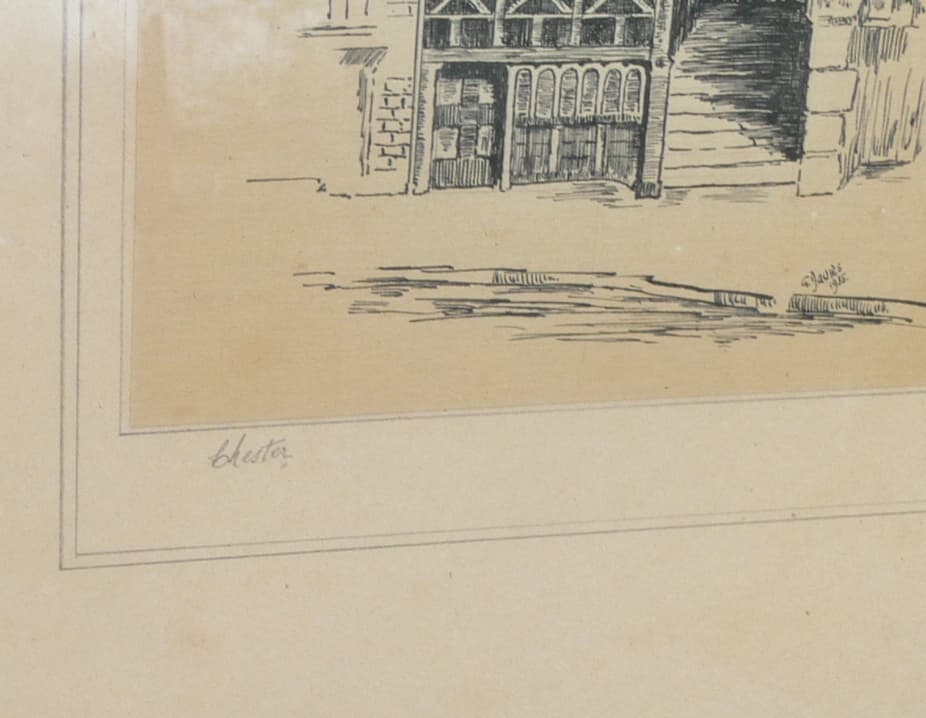 Vintage Pen And Ink Sketch Signed G Davies